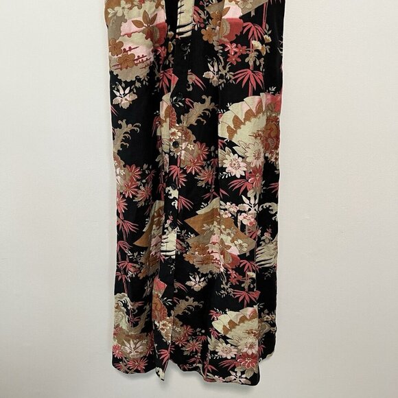 Current/Elliott The Retro Floral Print Linen Midi Open Back Dress Size 1 - Picture 3 of 9